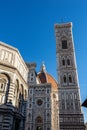 Florence Cathedral - Bell Tower of Giotto and Baptistery Royalty Free Stock Photo