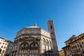 Florence Cathedral - Bell Tower of Giotto and Baptistery Royalty Free Stock Photo