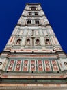 Florence cathedral bell tower. Italian marble masterpiece Royalty Free Stock Photo