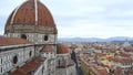 Florence Cathedral on cloudy day Panoramic ascending