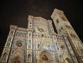 Florence Cathedral Duomo - Basilica di Santa Maria del Fiore at night Royalty Free Stock Photo