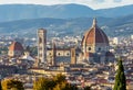 Florence cathedral (Duomo) over city center in autumn, Italy Royalty Free Stock Photo