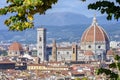 Florence cathedral (Duomo) over city center, Italy Royalty Free Stock Photo