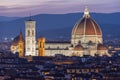 Florence Cathedral Duomo over city center at sunset, Italy Royalty Free Stock Photo