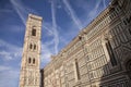 Florence Cathedral, Duomo of Santa Maria del Fiore and famous bell tower with blue sky