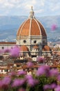 Florence cathedral with flowers