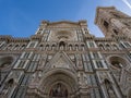 Florence Cathedral of Saint Mary of Flower, Florence Duomo Duomo di Firenze and Giotto s Campanile of Florence Cathedral in Floren Royalty Free Stock Photo