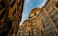 Florence Cathedral - Santa Maria del Fiore at Sunset with Golden Light in Florence, Italy Royalty Free Stock Photo