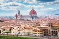 Florence with the Cathedral of Santa Maria del Fiore (Duomo) from Piazzale Michelangelo  Firenze  Italy - Royalty Free Stock Photo