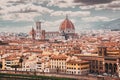 Florence with the Cathedral of Santa Maria del Fiore (Duomo) from Piazzale Michelangelo  Firenze  Italy - Royalty Free Stock Photo