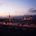 Florence city evening view. Santa Maria del Fiore.