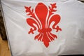 Florence city Flag - Red lily on a White background