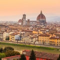 Florence city during sunset Royalty Free Stock Photo