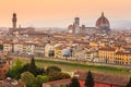 Florence city during sunset Royalty Free Stock Photo