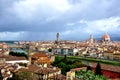 Florence city view with main landmarks The Dome and the old bridge Ponte Vecchio , Italy Royalty Free Stock Photo