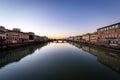 Florence Cityscape with the Arno River and Santa Trinita Bridge - Italy Royalty Free Stock Photo