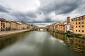 Florence cityscape with the Ponte Vecchio and Arno River - Tuscany Italy Royalty Free Stock Photo