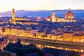 Florence cityscape panoramic evening view