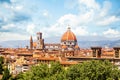 Florence cityscape skyline with Florence Duomo and red roofs. Firenze landmarks, Italy Royalty Free Stock Photo