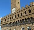 Florence Clock Tower of Old Palace also called Palazzo Vecchio i Royalty Free Stock Photo