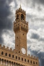 Clock Tower of Palazzo Vecchio - Florence Tuscany Italy Royalty Free Stock Photo