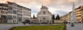 Florence, December 2018: Christmas tree in Piazza Santa Maria Novella at Florence. Italy. Royalty Free Stock Photo