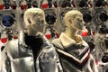 Florence, December 2018: mannequins in a display window in a store in Florence during Christmas season. Royalty Free Stock Photo