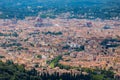 The Florence dome in a far away panorama from Fiesole Royalty Free Stock Photo