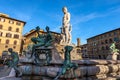 Neptune Fountain in Florence Downtown - Piazza della Signoria Tuscany Italy Royalty Free Stock Photo