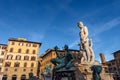 Neptune Fountain in Florence Downtown - Piazza della Signoria Tuscany Italy Royalty Free Stock Photo