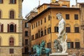 Neptune Fountain in Florence Downtown - Piazza della Signoria Tuscany Italy Royalty Free Stock Photo