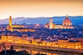 Florence Duomo and cityscape panoramic evening sunset view