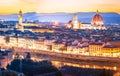 Florence Duomo and cityscape panoramic evening sunset view Royalty Free Stock Photo