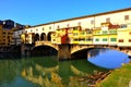 Florence famous bridge in the city center , Italy Royalty Free Stock Photo