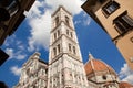 Florence, fasade of Florence Cathedral, Giotto tower, Brunnaleski dome