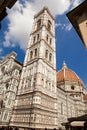 Florence, fasade of Florence Cathedral, Giotto tower, Brunnaleski dome