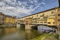 Florence or Firenze city view on Arno river, landscape with reflection. Tuscany, Italy Royalty Free Stock Photo