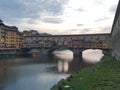 Florence Firenze Italy Sunset STREET PONTE VECCHIO Royalty Free Stock Photo