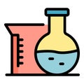 Florence flask icon color outline vector