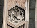 florence giotto tower detail near Cathedral Santa Maria dei Fiori, Brunelleschi Dome Italy Royalty Free Stock Photo