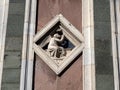 florence giotto tower detail near Cathedral Santa Maria dei Fiori, Brunelleschi Dome Italy Royalty Free Stock Photo