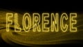 Florence Gold glitter lettering, Florence Tourism and travel, Creative typography text banner