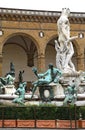 Florence historical fountain with the statue of Neptune Royalty Free Stock Photo