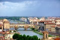 The Iconic Bridge Ponte Vecchio In Florence City, Italy