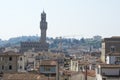 Florence, Italy: aerial view of the roofs of the city and Palazzo Vecchio