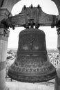 Bell in Giotto`s Bell Tower, Florence, Italy