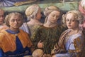 Detail from The Coronation of the Virgin by Filippo Lippi (1447) from Uffizi Gallery in Florence  Italy Royalty Free Stock Photo