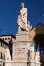 Marble statue of Dante Alighieri at the Santa Croce Square, Florence, Italy Royalty Free Stock Photo