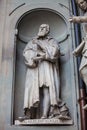 Statue of Galileo Galilei at the courtyard of the Uffizi Gallery in Florence