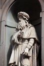 Statue of Leonardo Da Vinci at the courtyard of the Uffizi Gallery in Florence Royalty Free Stock Photo